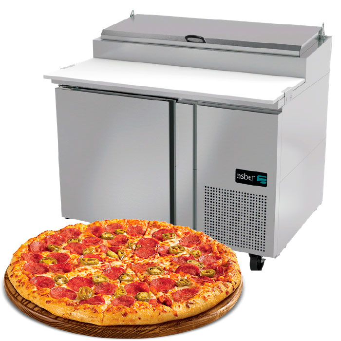 Mesas refrigeradas preparacion de pizzas asber