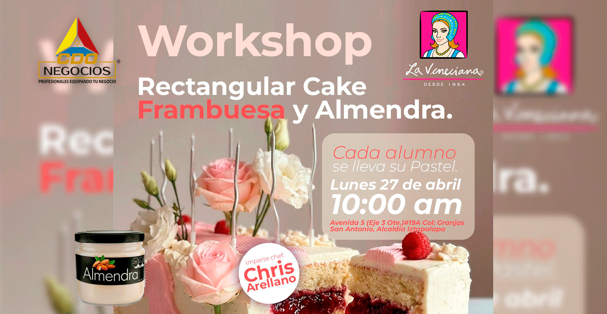 workshop rectangular cake cdo negocios