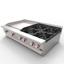 Equipos combinado 4 quemadores