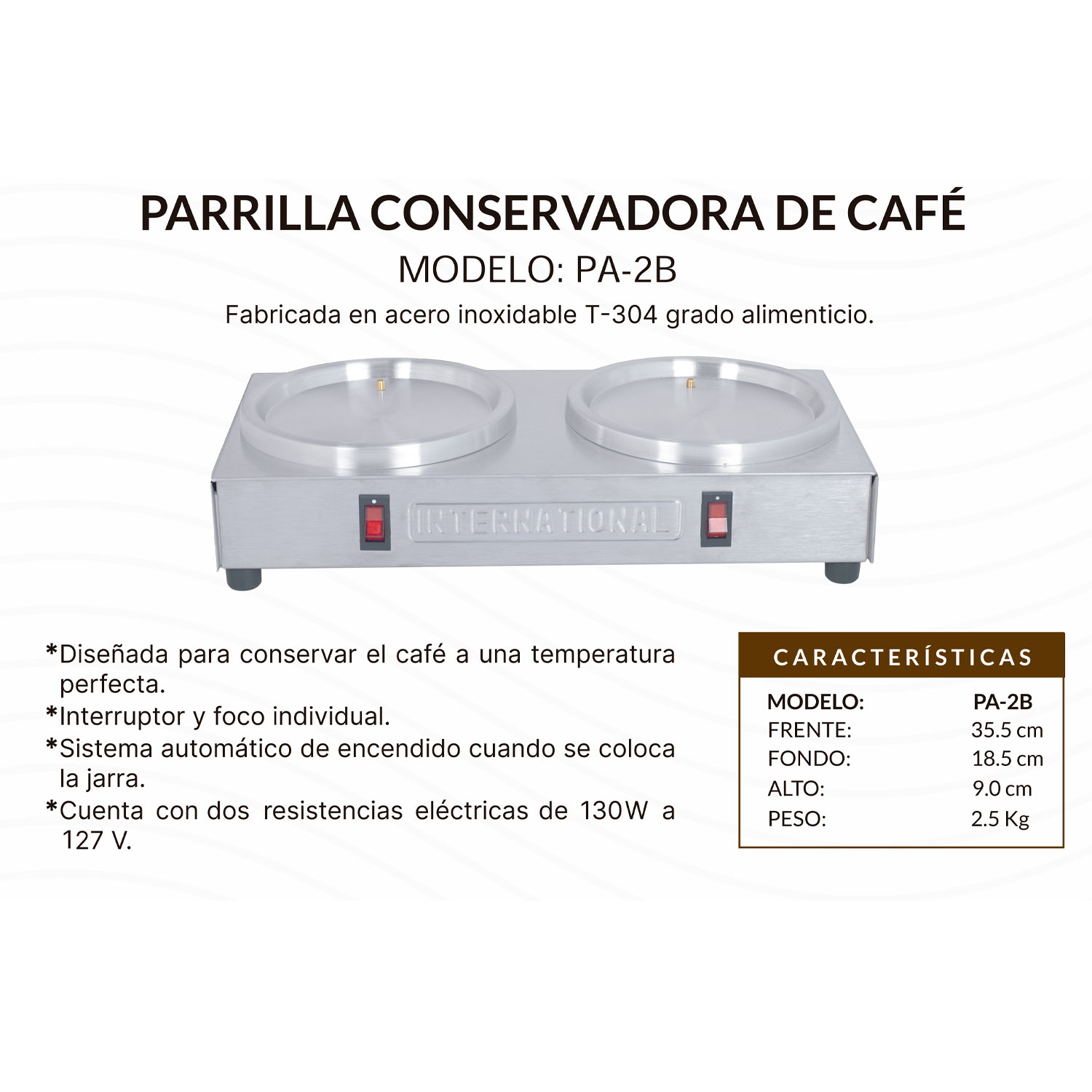 parrilla conservadora de cafe international