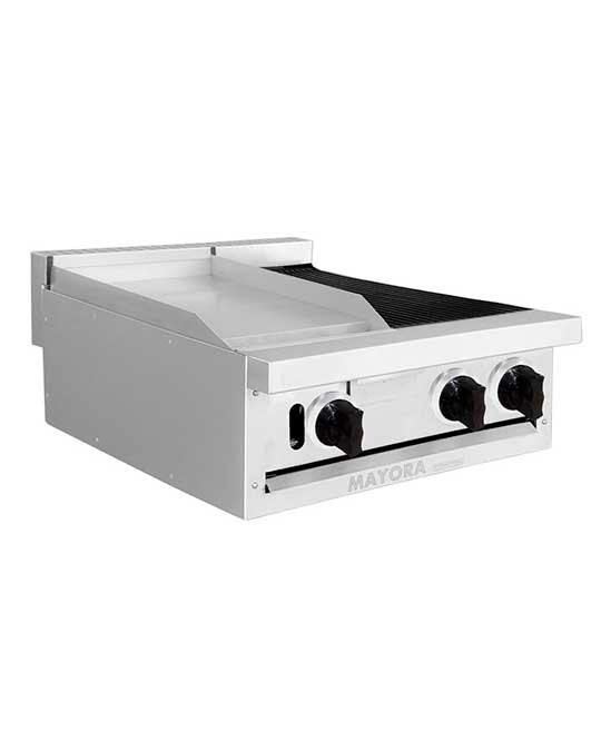 Plancha con 1 sección de asador EM2 1P+1A mayora international