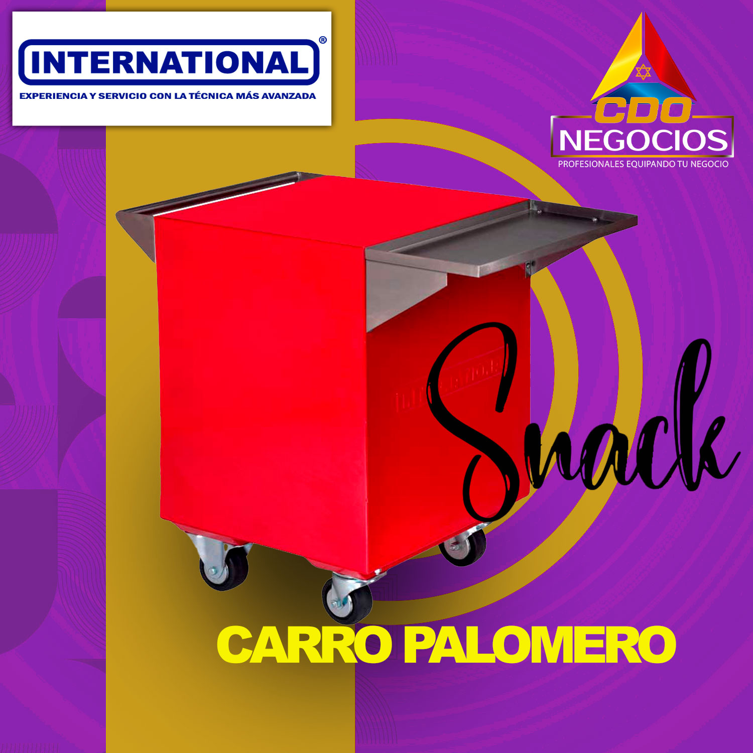 carro gabinete para maquina para hacer palomitas international