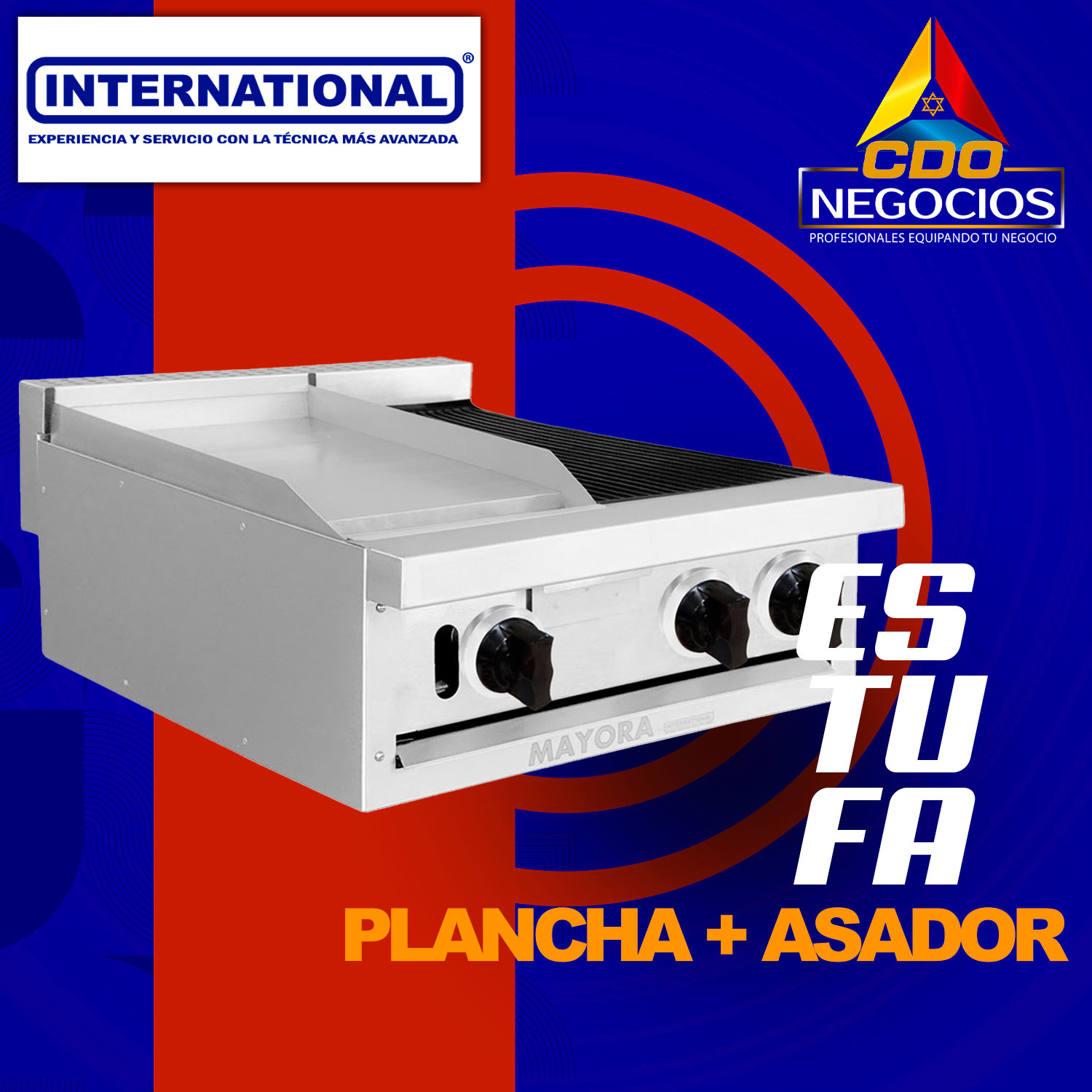 Estufa modular plancha + asador international - Mayora