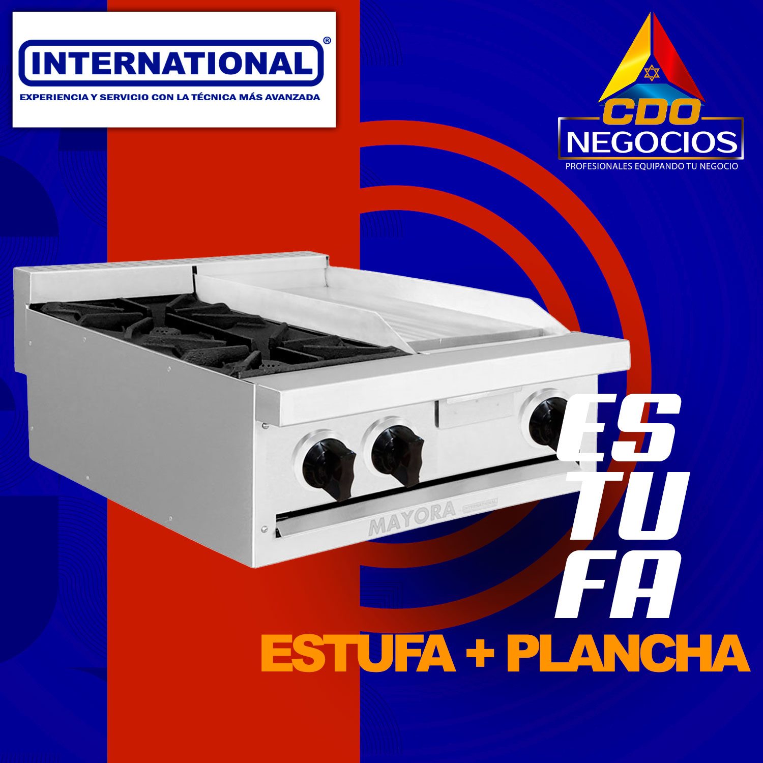 Estufa modular + Plancha international - Mayora