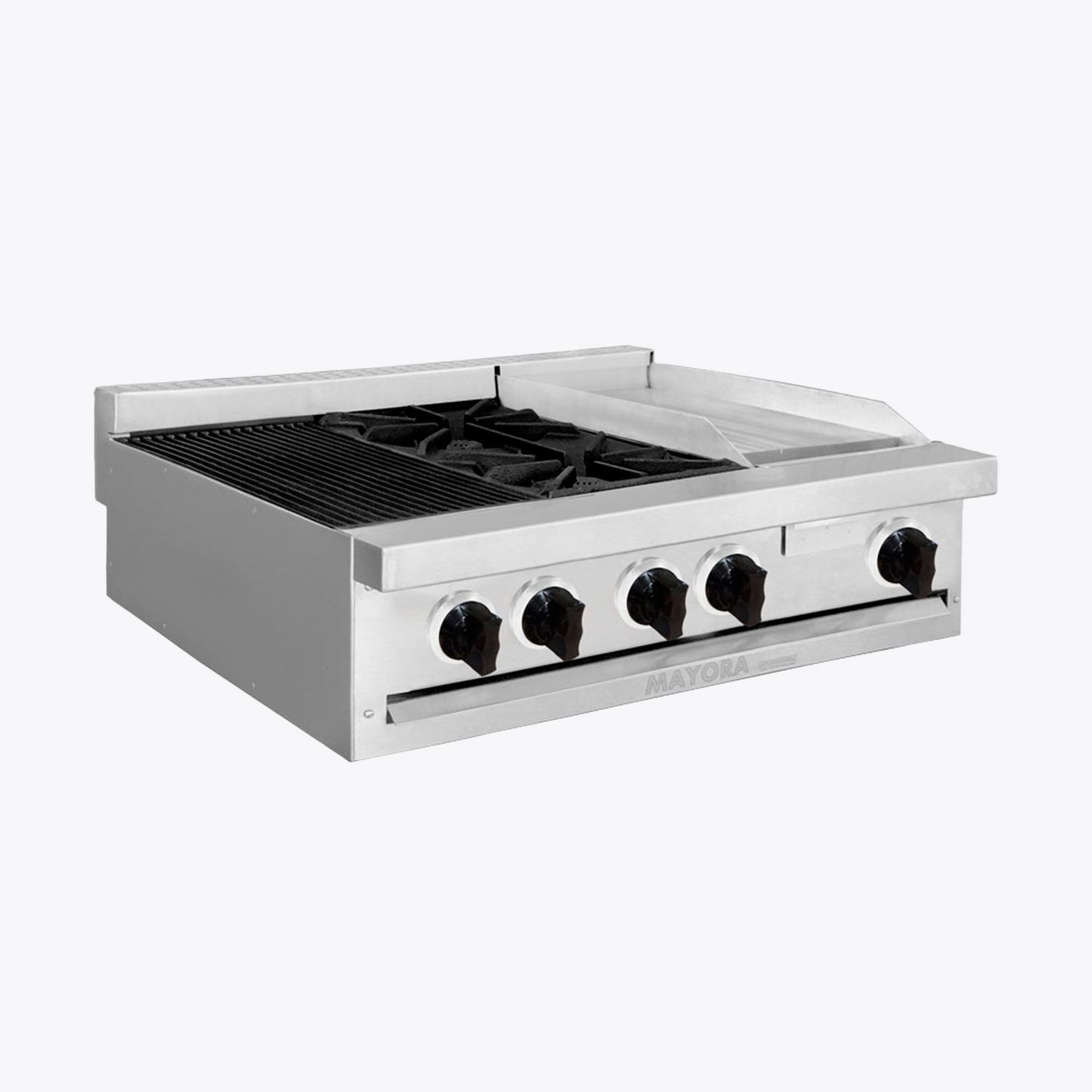 Estufa modular 1 seccion de asador + 1 seccion de quemadores + 1 seccion de plancha international - Mayora