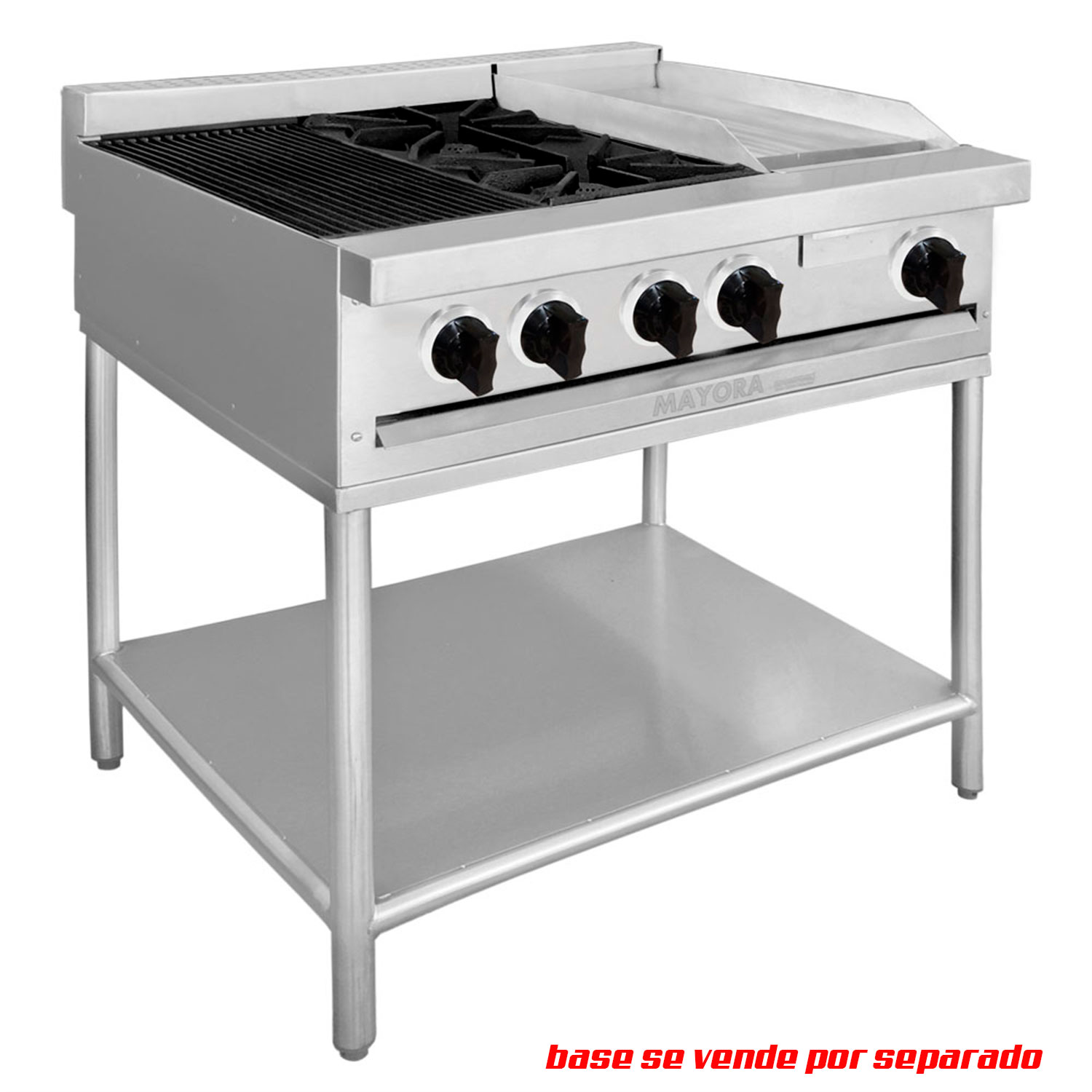 Estufa modular 1 seccion de asador + 1 seccion de quemadores + 1 seccion de plancha international - Mayora