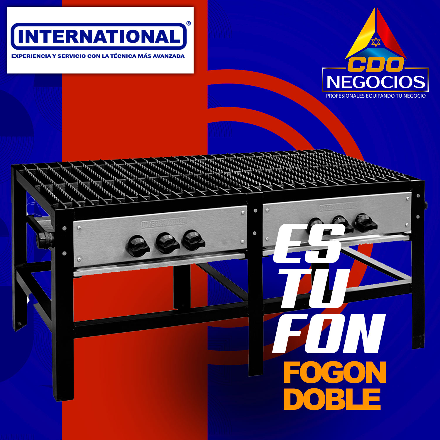 estufon - fogon 2 secciones F2 international