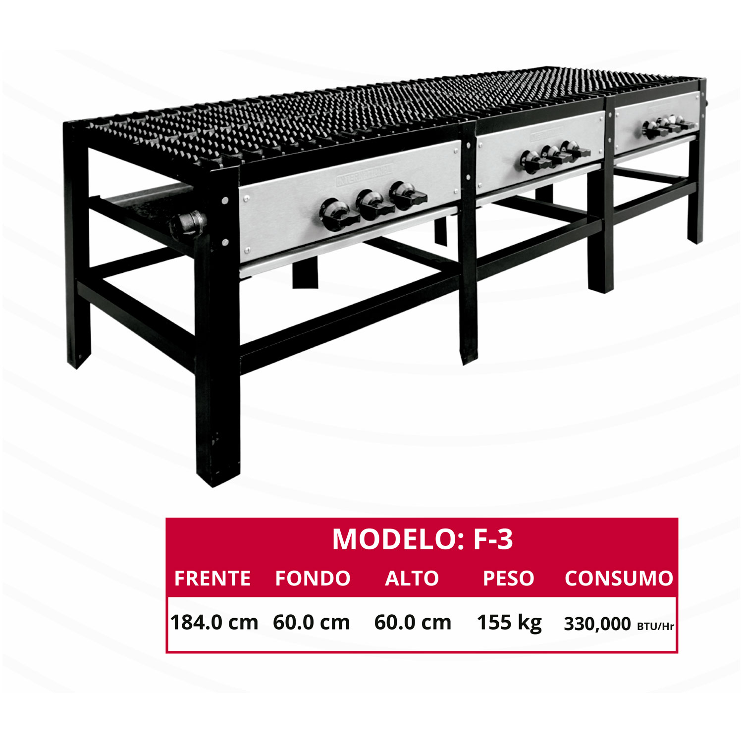 estufon - fogon 3 secciones F3 international