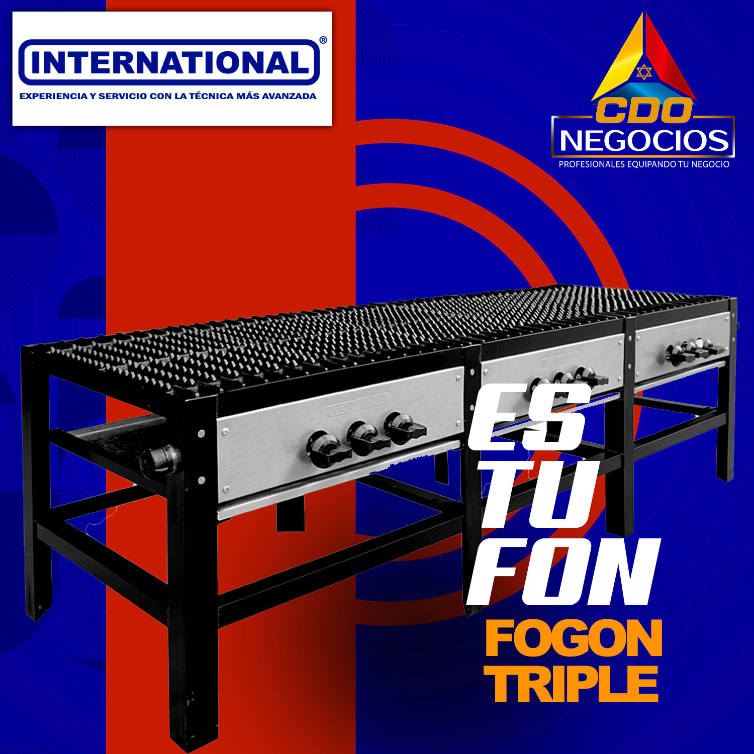 estufon - fogon 3 secciones F3 international