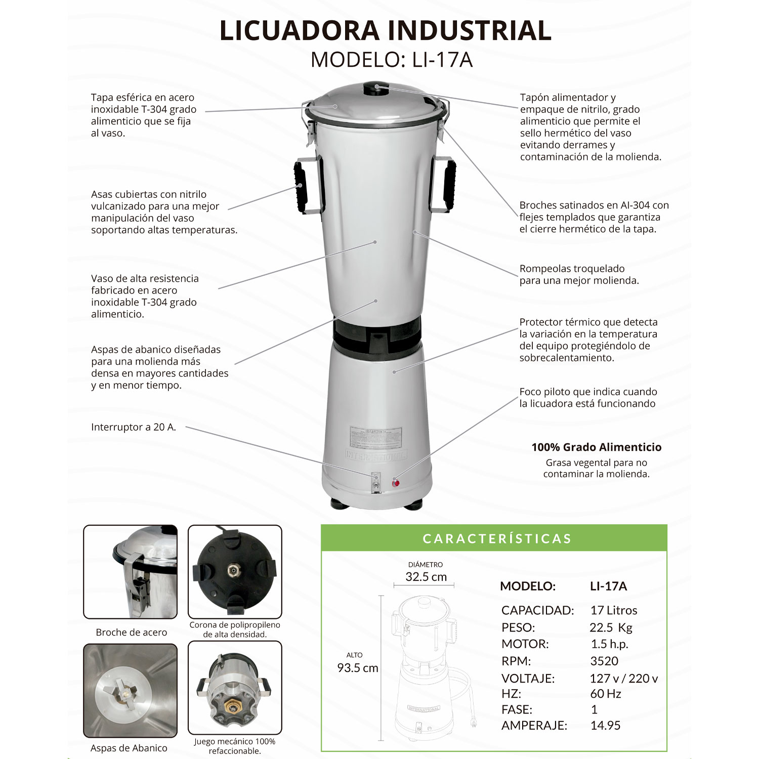 Licuadora industrial international 17 litros
