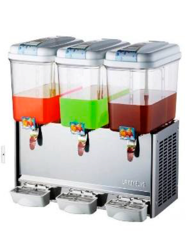 ENFRIADOR DE AGUAS FRESCAS DE DOS TANQUES TIPO FUENTE (SPRAY) MARCA MIGSA MODELO NL-LYP-3X18