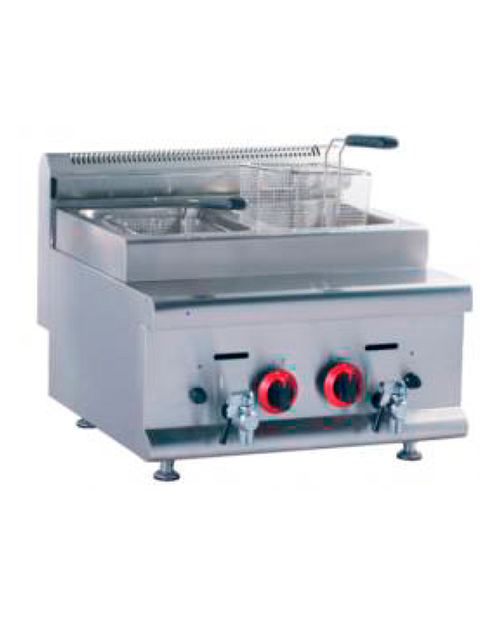 Freidora modular a gas lp 2 tinas 2 canastillas 16 litros