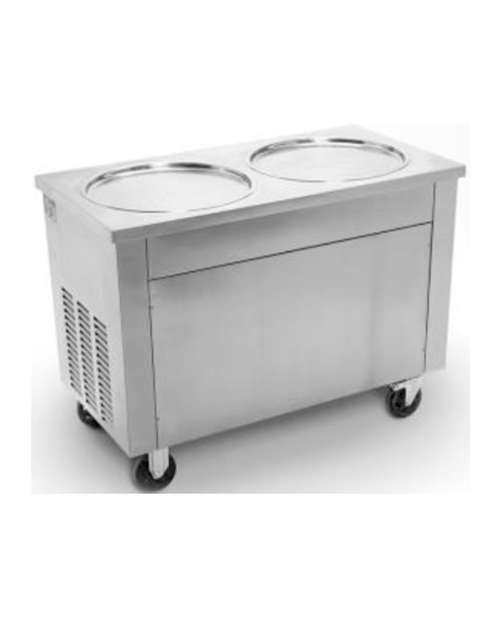 Máquina para hacer helado frito doble tina tc-cb-900