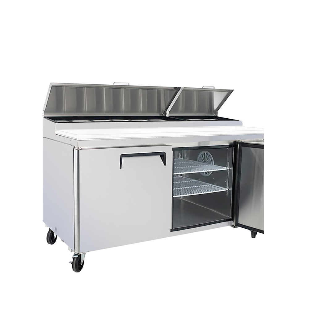 Mesa refrigerada para preparar pizzas